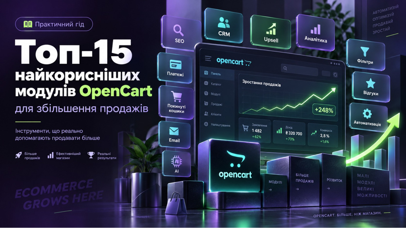 Топ-15 найкорисніших модулів OpenCart для збільшення продажів
