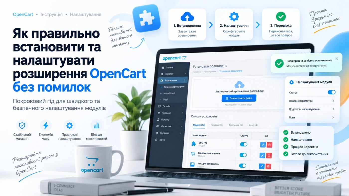 Як правильно встановити та налаштувати розширення OpenCart без помилок