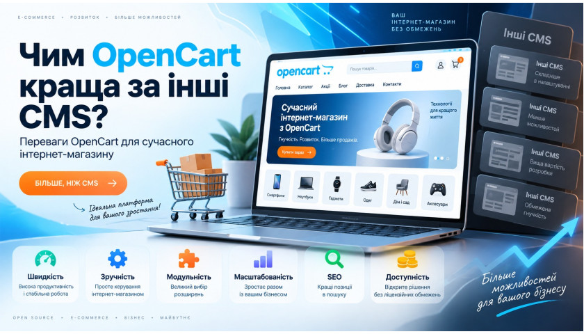 Які переваги OpenCart над іншими CMS ? Огляд