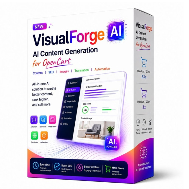 Visual Forge AI — AI-генератор контенту, SEO та зображень для OpenCart
