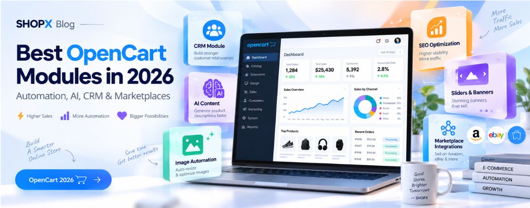 Найкращі модулі для OpenCart у 2026 році: автоматизація, AI, CRM та маркетплейси