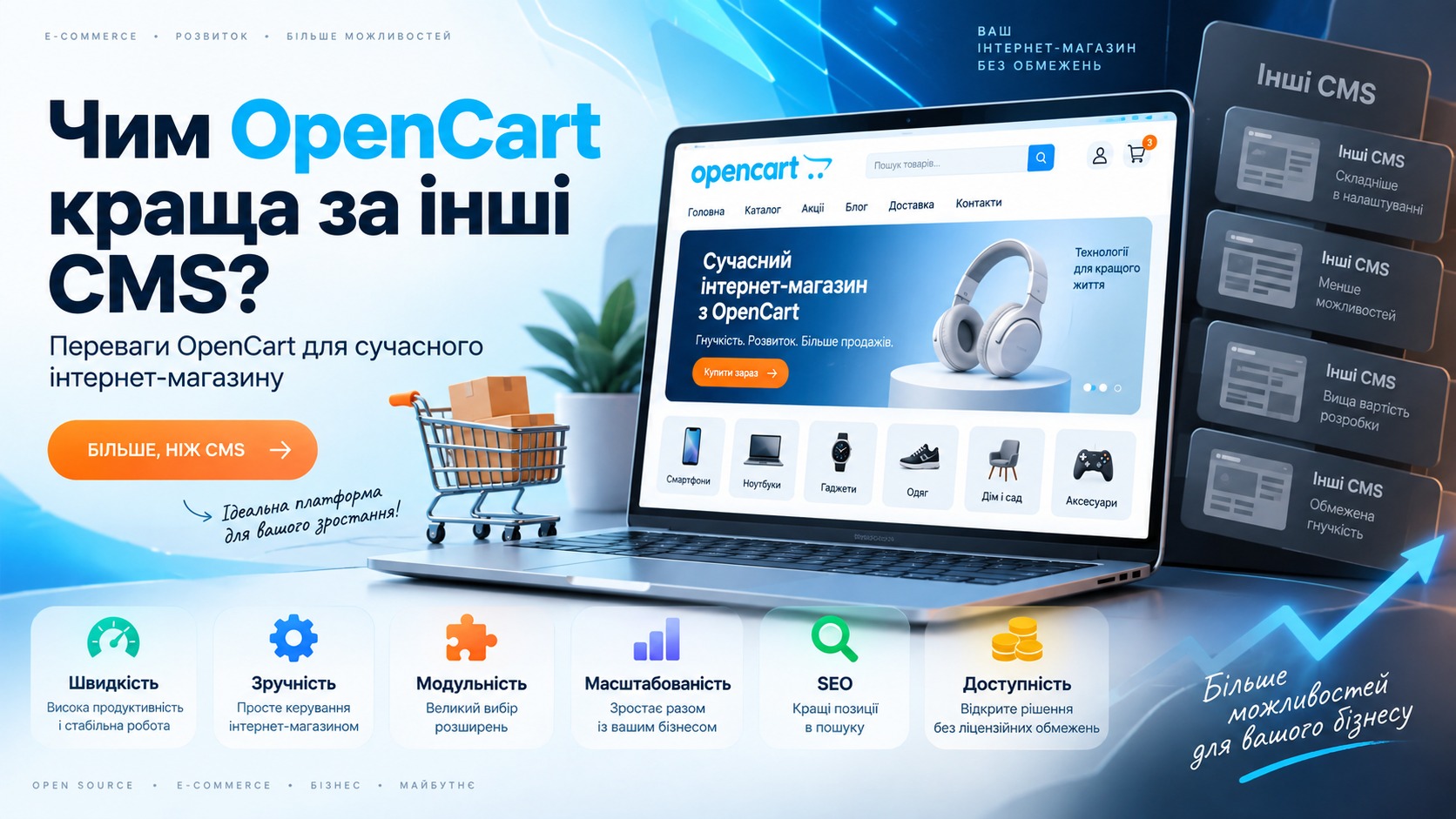 Які переваги OpenCart над іншими CMS ? Огляд